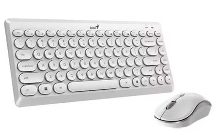 TECLADO MOUSE Q8000 BLANCO INALAMBRICO MINI GENIUS